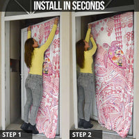 Hawaiian and Japanese Culture Together Door Cover Tropical Honu with Japanese Elements Pink Color LT03 - Polynesian Pride