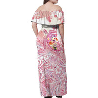 Hawaiian and Japanese Culture Together Family Matching Off Shoulder Maxi Dress and Hawaiian Shirt Tropical Honu with Japanese Elements Pink Color LT03 - Polynesian Pride