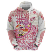 Hawaiian and Japanese Culture Together Hoodie Tropical Honu with Japanese Elements Pink Color LT03 - Polynesian Pride