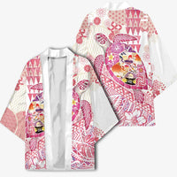 Hawaiian and Japanese Culture Together Kimono Tropical Honu with Japanese Elements Pink Color LT03 - Polynesian Pride