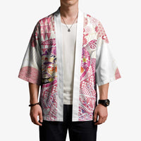 Hawaiian and Japanese Culture Together Kimono Tropical Honu with Japanese Elements Pink Color LT03 - Polynesian Pride