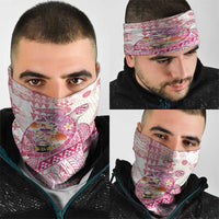Hawaiian and Japanese Culture Together Neck Gaiter Tropical Honu with Japanese Elements Pink Color LT03 - Polynesian Pride
