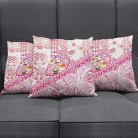 Hawaiian and Japanese Culture Together Pillow Cover Tropical Honu with Japanese Elements Pink Color LT03 - Polynesian Pride
