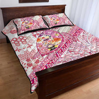 Hawaiian and Japanese Culture Together Quilt Bed Set Tropical Honu with Japanese Elements Pink Color LT03 - Polynesian Pride