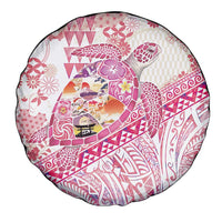 Hawaiian and Japanese Culture Together Spare Tire Cover Tropical Honu with Japanese Elements Pink Color LT03 - Polynesian Pride