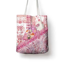 Hawaiian and Japanese Culture Together Tote Bag Tropical Honu with Japanese Elements Pink Color LT03 - Polynesian Pride
