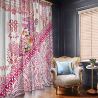 Hawaiian and Japanese Culture Together Window Curtain Tropical Honu with Japanese Elements Pink Color LT03 - Polynesian Pride