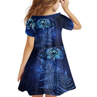 New Zealand Matariki Family Matching Off Shoulder Maxi Dress and Hawaiian Shirt Maori Pattern and Silver Fern LT03 - Polynesian Pride
