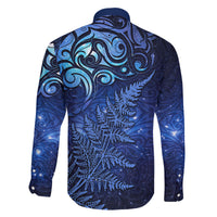 New Zealand Matariki Family Matching Off Shoulder Maxi Dress and Hawaiian Shirt Maori Pattern and Silver Fern LT03 - Polynesian Pride
