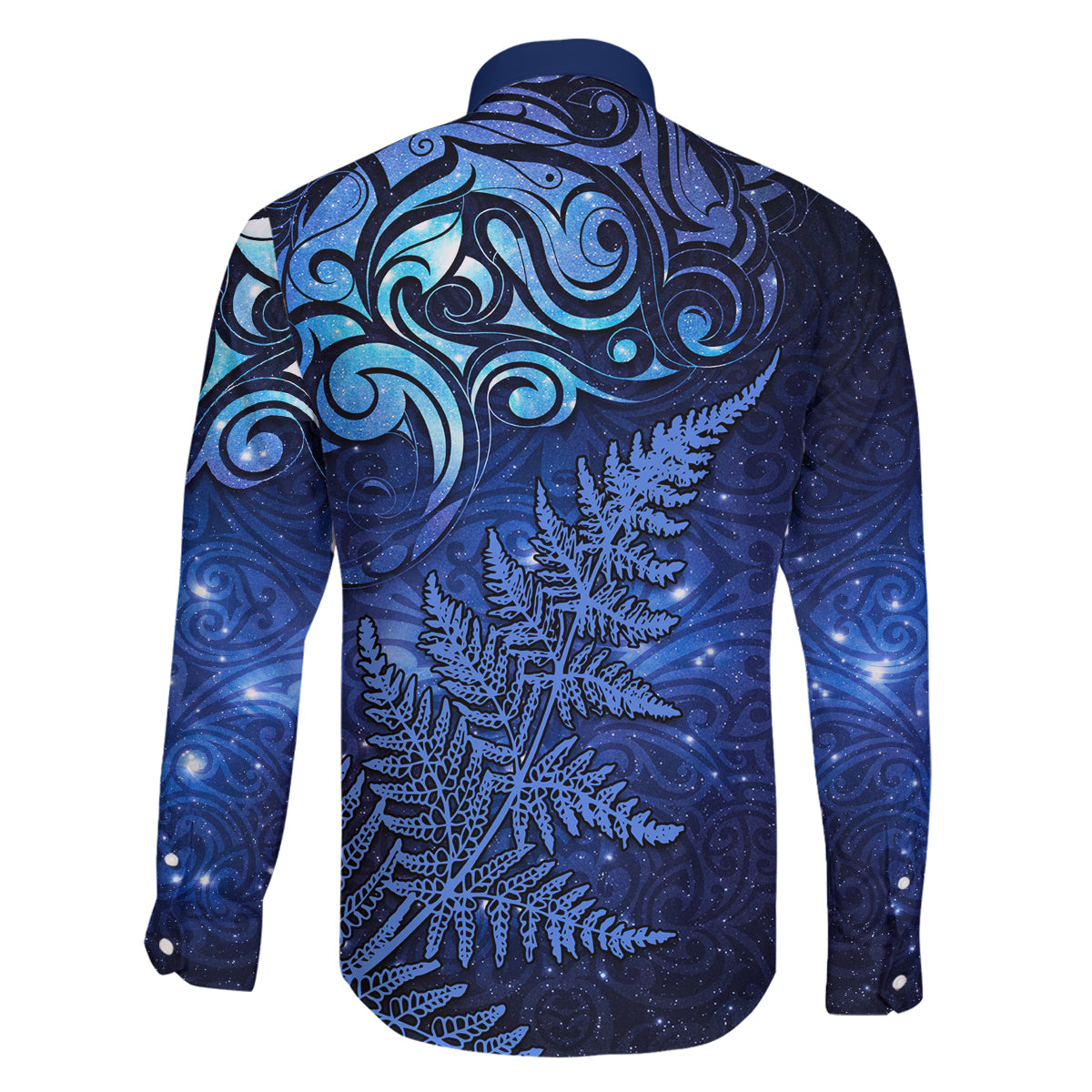 New Zealand Matariki Family Matching Off Shoulder Short Dress and Hawaiian Shirt Maori Pattern and Silver Fern LT03 - Polynesian Pride