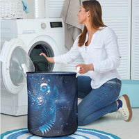 Aotearoa New Zealand New Year Laundry Basket Tribal Koru Tattoo Blue Galaxy Maori Silver Fern LT03 - Polynesian Pride