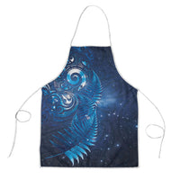 Aotearoa New Zealand New Year Apron Tribal Koru Tattoo Blue Galaxy Maori Silver Fern LT03 Blue - Polynesian Pride