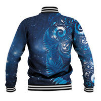 Aotearoa New Zealand New Year Baseball Jacket Tribal Koru Tattoo Blue Galaxy Maori Silver Fern LT03 - Polynesian Pride