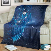 Aotearoa New Zealand New Year Blanket Tribal Koru Tattoo Blue Galaxy Maori Silver Fern LT03 - Polynesian Pride