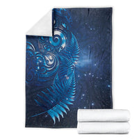 Aotearoa New Zealand New Year Blanket Tribal Koru Tattoo Blue Galaxy Maori Silver Fern LT03 - Polynesian Pride