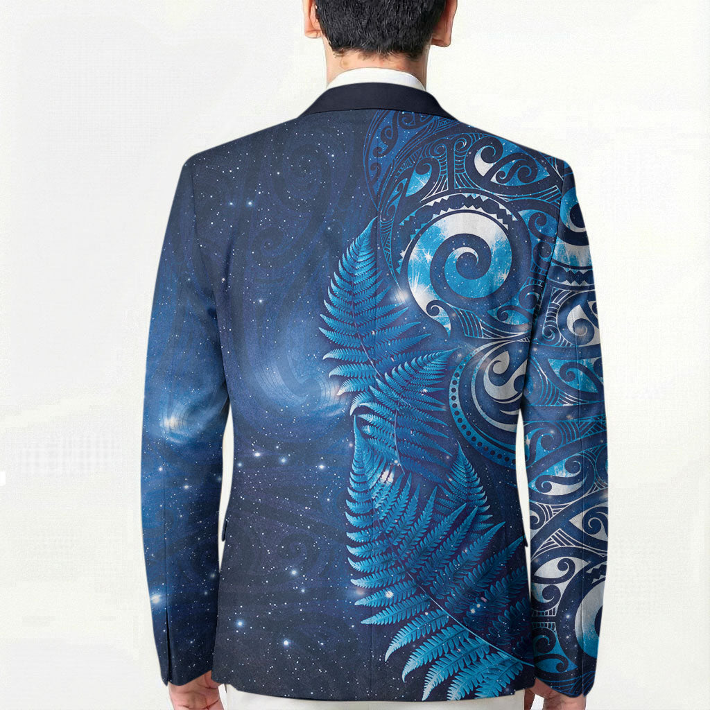 Aotearoa New Zealand New Year Blazer Tribal Koru Tattoo Blue Galaxy Maori Silver Fern LT03 - Polynesian Pride