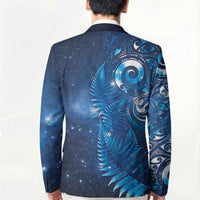 Aotearoa New Zealand New Year Blazer Tribal Koru Tattoo Blue Galaxy Maori Silver Fern LT03 - Polynesian Pride
