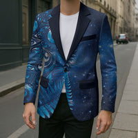 Aotearoa New Zealand New Year Blazer Tribal Koru Tattoo Blue Galaxy Maori Silver Fern LT03 - Polynesian Pride