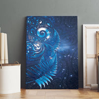 Aotearoa New Zealand New Year Canvas Wall Art Tribal Koru Tattoo Blue Galaxy Maori Silver Fern LT03 - Polynesian Pride