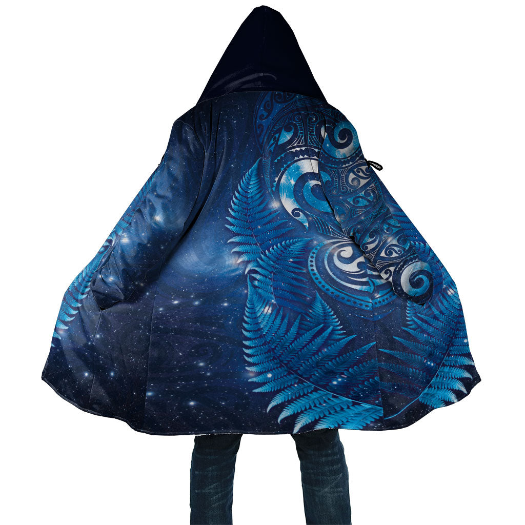 Aotearoa New Zealand New Year Cloak Tribal Koru Tattoo Blue Galaxy Maori Silver Fern LT03 Unisex Blue - Polynesian Pride