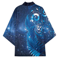 Aotearoa New Zealand New Year Kimono Tribal Koru Tattoo Blue Galaxy Maori Silver Fern LT03 - Polynesian Pride