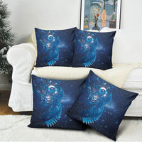 Aotearoa New Zealand New Year Pillow Cover Tribal Koru Tattoo Blue Galaxy Maori Silver Fern LT03 - Polynesian Pride