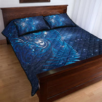 Aotearoa New Zealand New Year Quilt Bed Set Tribal Koru Tattoo Blue Galaxy Maori Silver Fern LT03 - Polynesian Pride