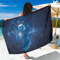 Aotearoa New Zealand New Year Sarong Tribal Koru Tattoo Blue Galaxy Maori Silver Fern LT03 One Size 44 x 66 inches Blue - Polynesian Pride