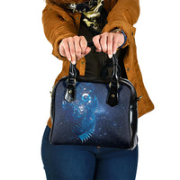 Aotearoa New Zealand New Year Shoulder Handbag Tribal Koru Tattoo Blue Galaxy Maori Silver Fern LT03 One Size Blue - Polynesian Pride