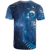 Aotearoa New Zealand New Year T Shirt Tribal Koru Tattoo Blue Galaxy Maori Silver Fern