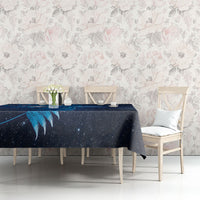 Aotearoa New Zealand New Year Tablecloth Tribal Koru Tattoo Blue Galaxy Maori Silver Fern LT03 - Polynesian Pride