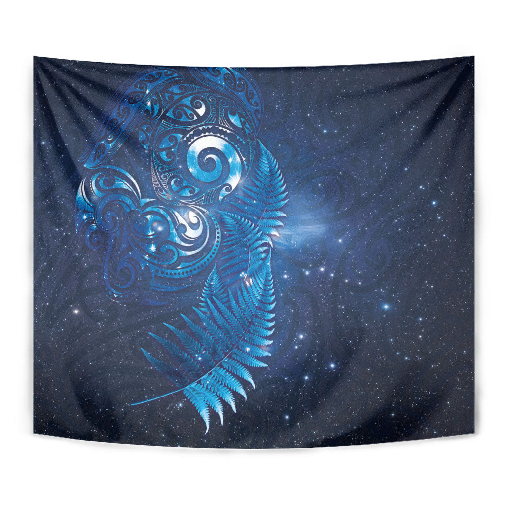 Aotearoa New Zealand New Year Tapestry Tribal Koru Tattoo Blue Galaxy Maori Silver Fern LT03 - Polynesian Pride