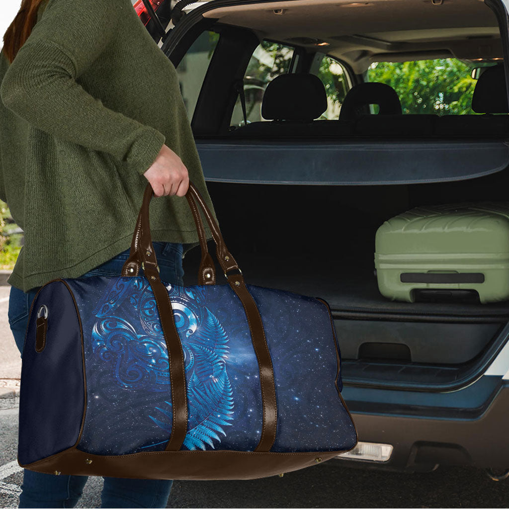 Aotearoa New Zealand New Year Travel Bag Tribal Koru Tattoo Blue Galaxy Maori Silver Fern LT03 - Polynesian Pride