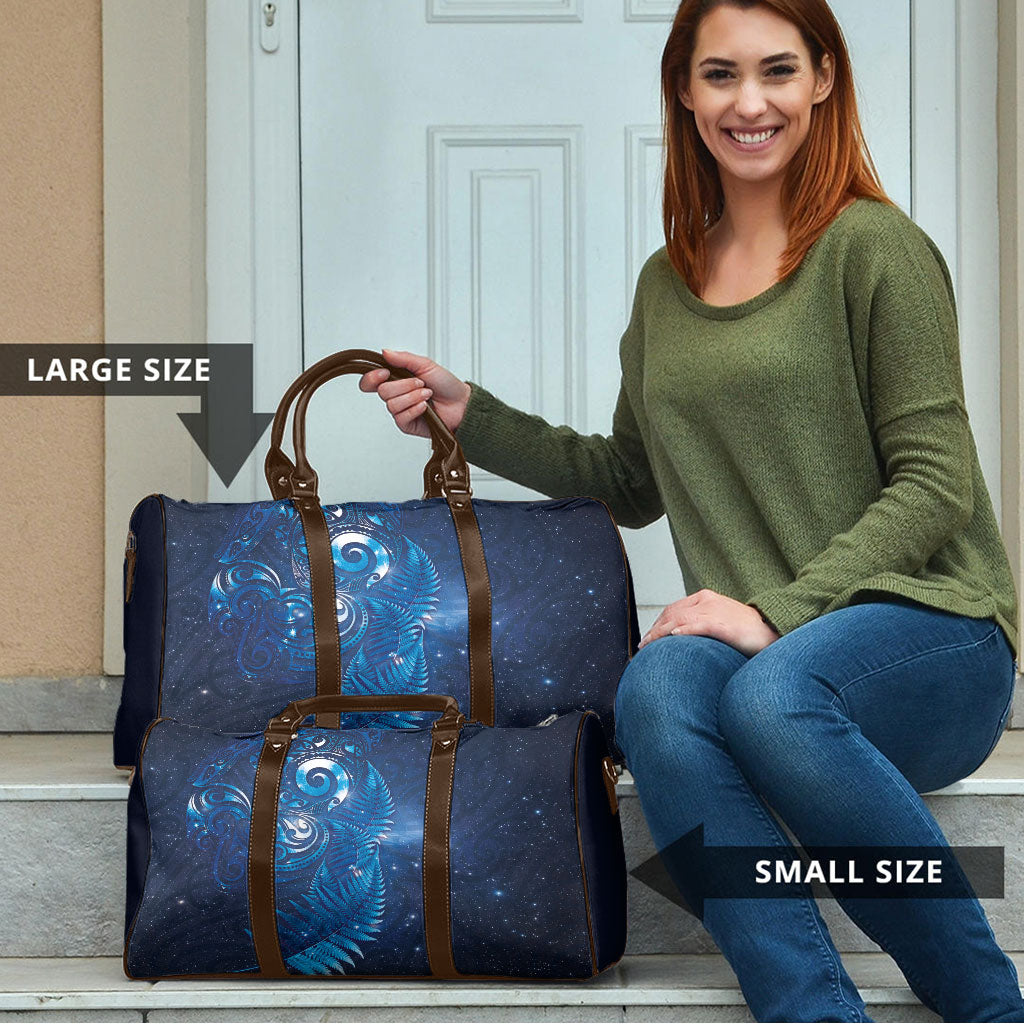 Aotearoa New Zealand New Year Travel Bag Tribal Koru Tattoo Blue Galaxy Maori Silver Fern LT03 - Polynesian Pride