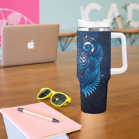 Aotearoa New Zealand New Year Tumbler With Handle Tribal Koru Tattoo Blue Galaxy Maori Silver Fern LT03 - Polynesian Pride