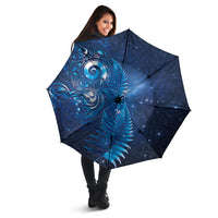 Aotearoa New Zealand New Year Umbrella Tribal Koru Tattoo Blue Galaxy Maori Silver Fern LT03 - Polynesian Pride