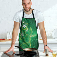 Aotearoa New Zealand New Year Apron Tribal Koru Tattoo Green Galaxy Maori Silver Fern LT03 - Polynesian Pride