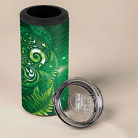 Aotearoa New Zealand New Year 4 in 1 Can Cooler Tumbler Tribal Koru Tattoo Green Galaxy Maori Silver Fern LT03 - Polynesian Pride