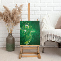 Aotearoa New Zealand New Year Canvas Wall Art Tribal Koru Tattoo Green Galaxy Maori Silver Fern LT03 - Polynesian Pride