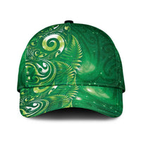 Aotearoa New Zealand New Year Classic Cap Tribal Koru Tattoo Green Galaxy Maori Silver Fern LT03 Universal Fit Green - Polynesian Pride