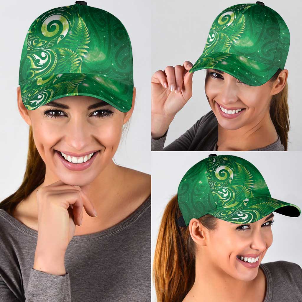 Aotearoa New Zealand New Year Classic Cap Tribal Koru Tattoo Green Galaxy Maori Silver Fern LT03 - Polynesian Pride