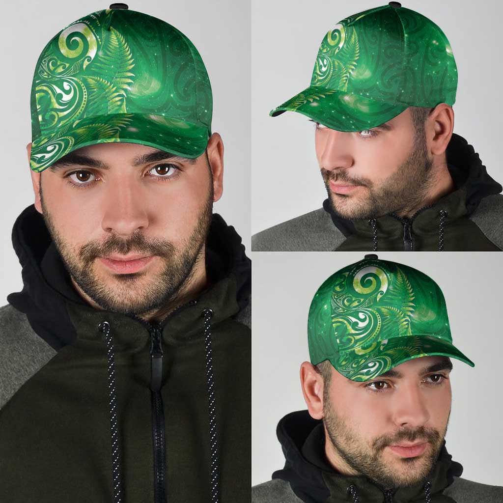 Aotearoa New Zealand New Year Classic Cap Tribal Koru Tattoo Green Galaxy Maori Silver Fern LT03 - Polynesian Pride