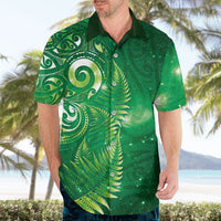 Aotearoa New Zealand New Year Hawaiian Shirt Tribal Koru Tattoo Green Galaxy Maori Silver Fern LT03 - Polynesian Pride
