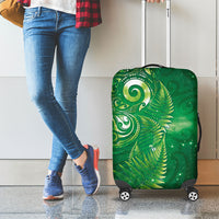 Aotearoa New Zealand New Year Luggage Cover Tribal Koru Tattoo Green Galaxy Maori Silver Fern LT03 - Polynesian Pride