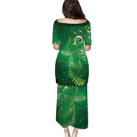 Aotearoa New Zealand New Year Puletasi Tribal Koru Tattoo Green Galaxy Maori Silver Fern LT03 - Polynesian Pride
