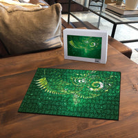 Aotearoa New Zealand New Year Puzzle Tribal Koru Tattoo Green Galaxy Maori Silver Fern LT03 - Polynesian Pride
