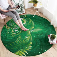 Aotearoa New Zealand New Year Round Carpet Tribal Koru Tattoo Green Galaxy Maori Silver Fern LT03 - Polynesian Pride