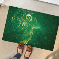 Aotearoa New Zealand New Year Rubber Doormat Tribal Koru Tattoo Green Galaxy Maori Silver Fern LT03 - Polynesian Pride