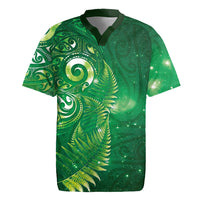 Aotearoa New Zealand New Year Rugby Jersey Tribal Koru Tattoo Green Galaxy Maori Silver Fern LT03 Green - Polynesian Pride