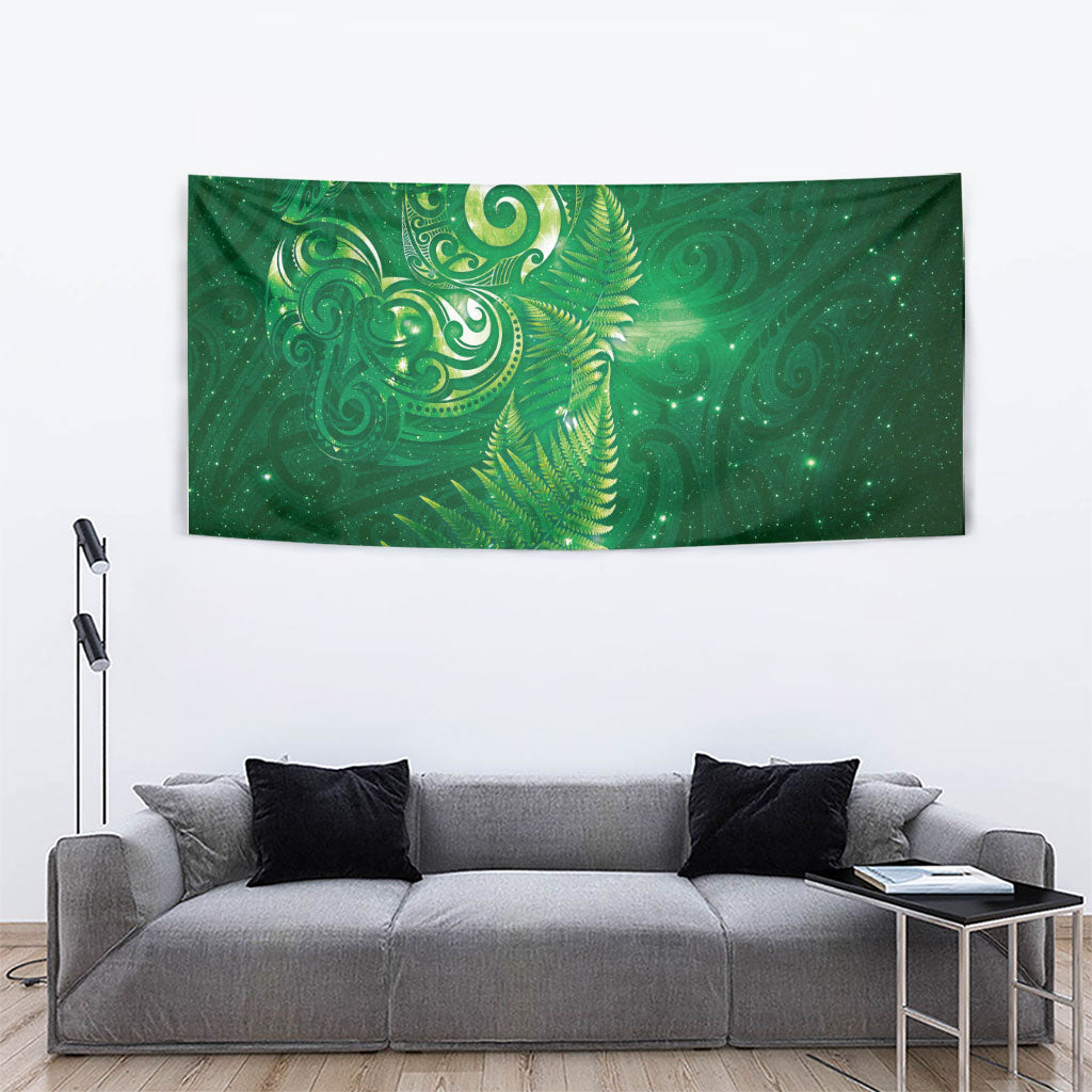 Aotearoa New Zealand New Year Tapestry Tribal Koru Tattoo Green Galaxy Maori Silver Fern LT03 - Polynesian Pride